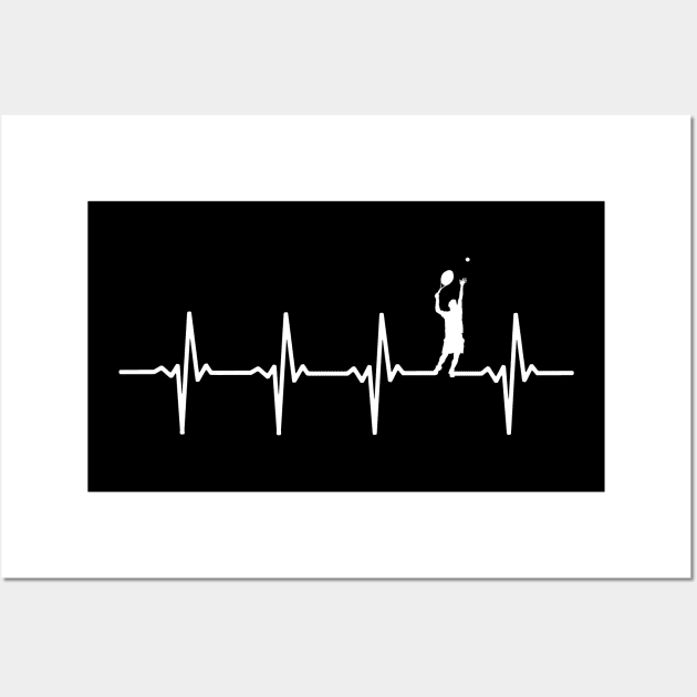 Tennis Heartbeat Gift For Tennis Players Wall Art by OceanRadar